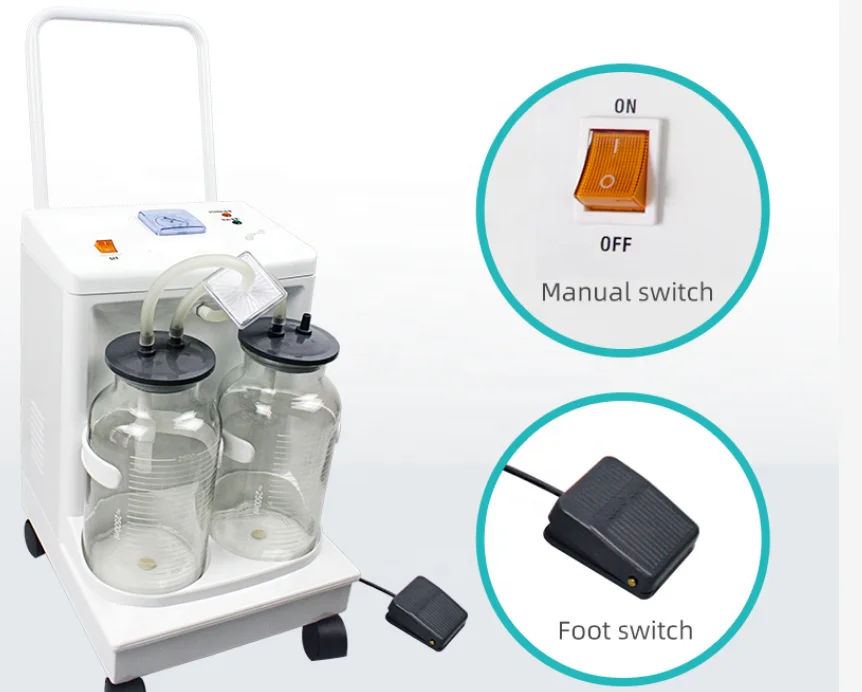 Electric Portable Suction Machine Sputum 2500ml Dental Phlegm Suction Unit Suction Machine for Ambulance Hospital Emergency