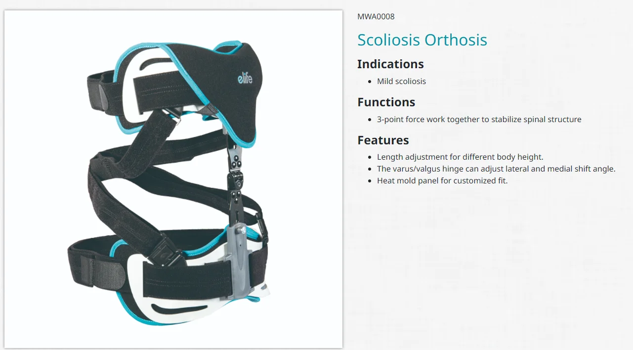 E-Life MWA0008 Length adjustment for different body height back brace posture corrector