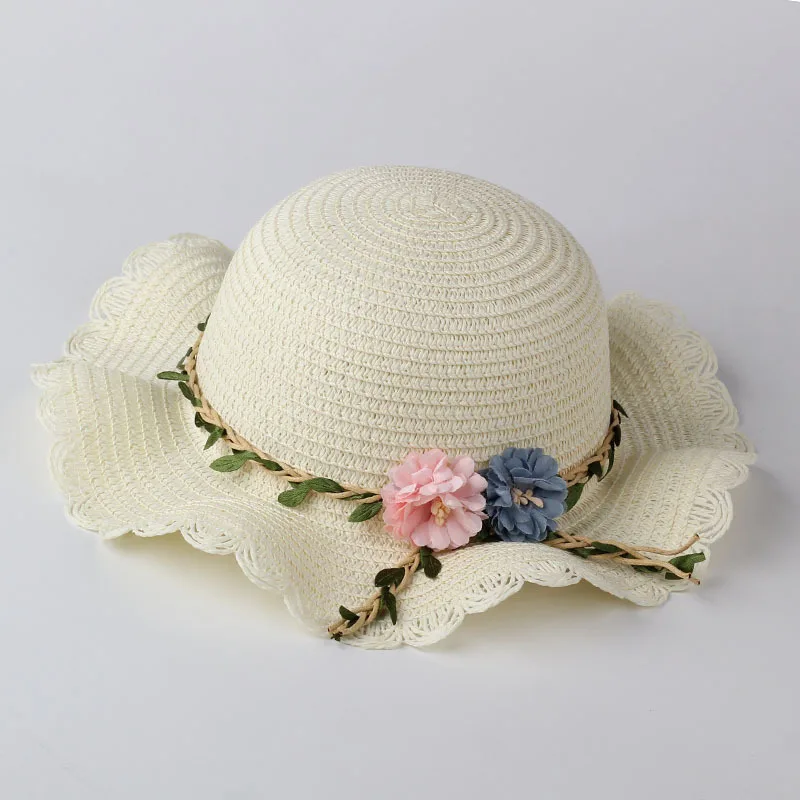 Лидер продаж на Amazon, оптовая продажа, индивидуальная соломенная шляпа для маленькой девочки, красивые женские американские соломенные шляпы с натуральной травой и цветами