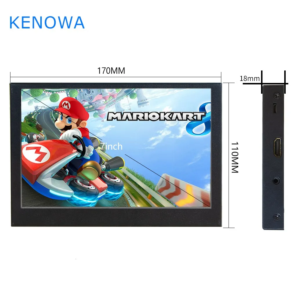 
7 inch field monitors LED Backlit FULL HD 1024x600 Camera Top Monitor Touch Screen monitor for Raspberry pi 
