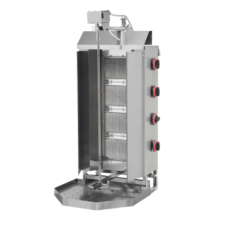 Промышленная газовая шаурма с 4 горелками для сухого мяса, гриль, оборудование для индейки, кебаба, гриль