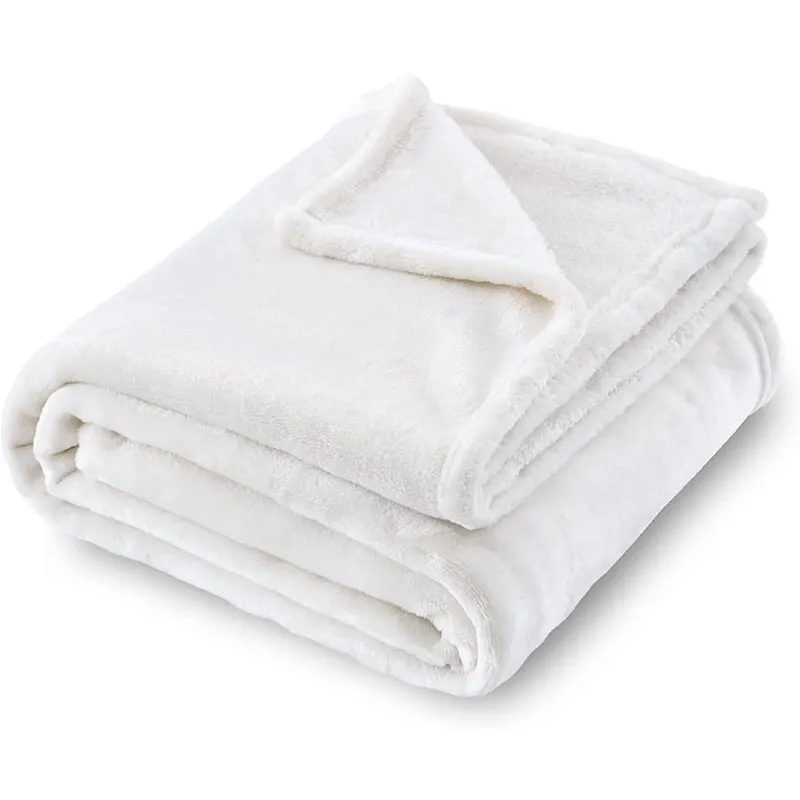 Baby Flannel Blanket-Thick Solid Color Blanket-Lightweight Blanket for Bed, Sofa, Couch, Movie Night, Camping, and Travel