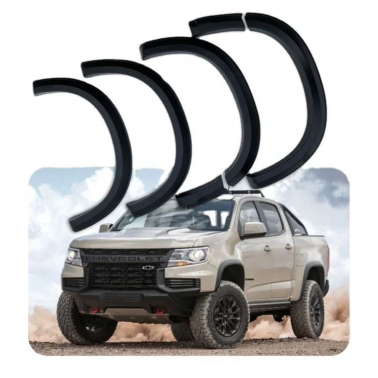 FFD56 Wide Wheel Fender Flares Matte Black for CHEVROLET HOLDEN COLORADO 2019-2021 Universal ABS 3 Months OEM Standard Textured