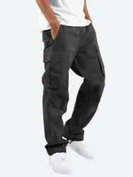men linen cargo joggers pants