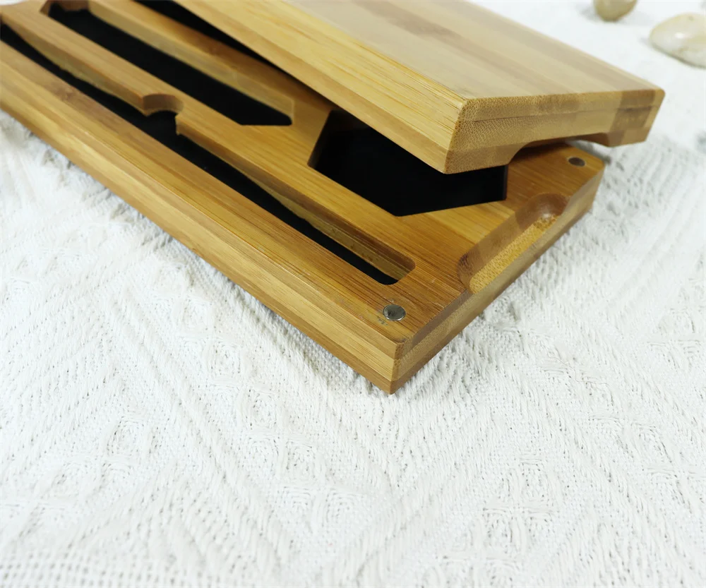 Tablet Stand Miniature Storage Classics Tabletop Version Games Bamboo wooden Hardwood DND Dice game box Tray with magnet lid