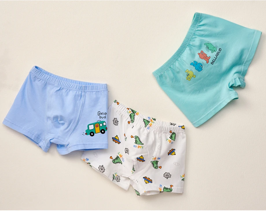 Boys 100% cotton boxer shorts cartoon Print underwear for kids organic cotton pants available boys