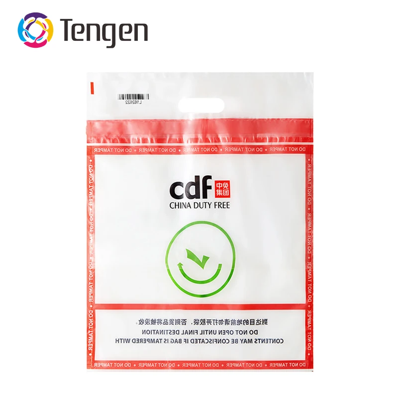 Tengen Custom Self Sealing Shipping Plastic Delivery Tamper Proof Evident Security Bag for bank Money