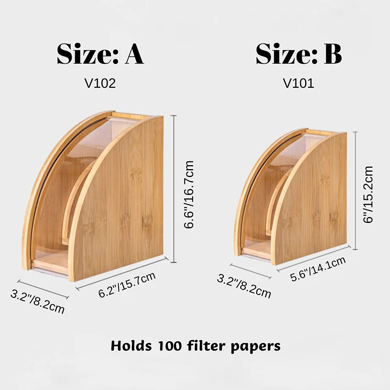 Экологичная бамбуковая коробка для хранения кофейной фильтровальной бумаги держатель для кофейной фильтровальной бумаги с пылезащитной крышкой