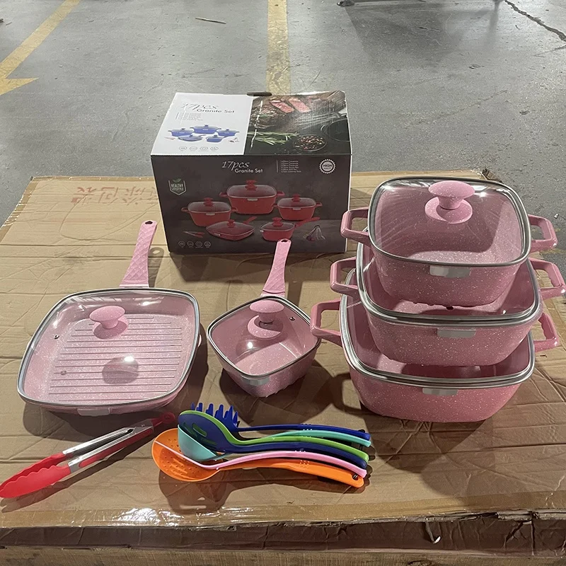 Large Cook Pans Cast Aluminum Kitchen Colorful Non Stick Cooking Pans And Pots For Sale