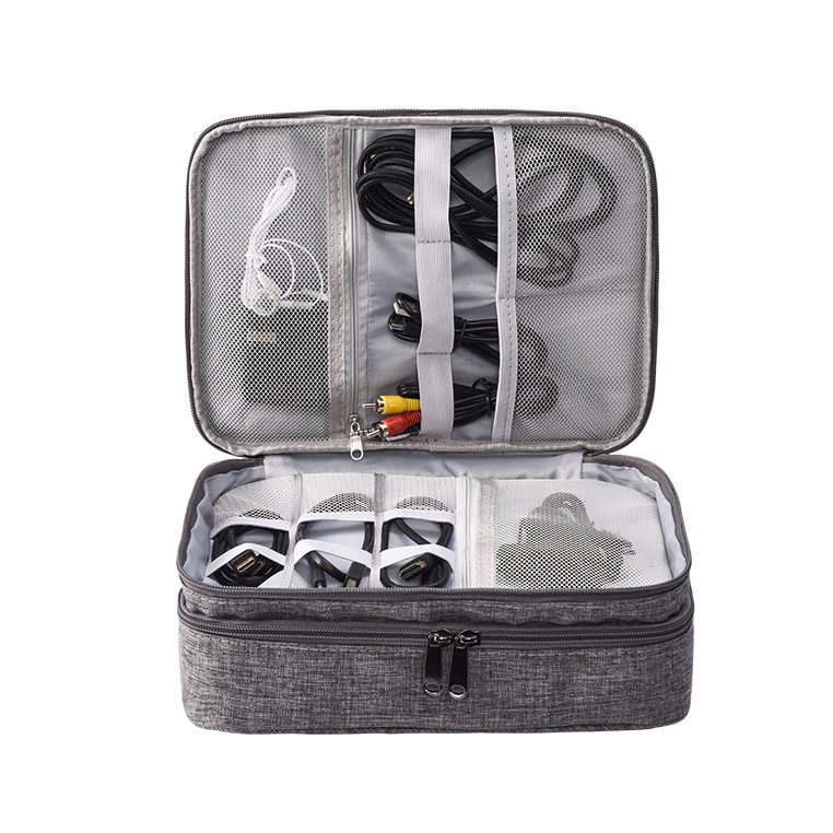 Double layer digital bag Multi-function cable charger digital products organizer Multi-function data line charger digital