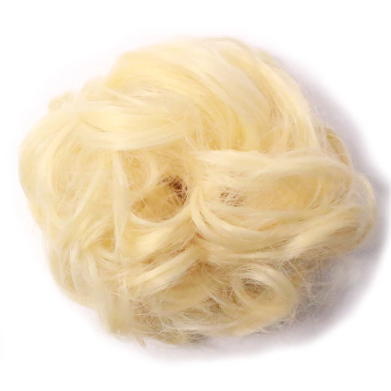 good Quality Wholesale Colors Synthetic Curly Messy Donut Chignon Bun Elastic Rope Rubber Band Hair Extension