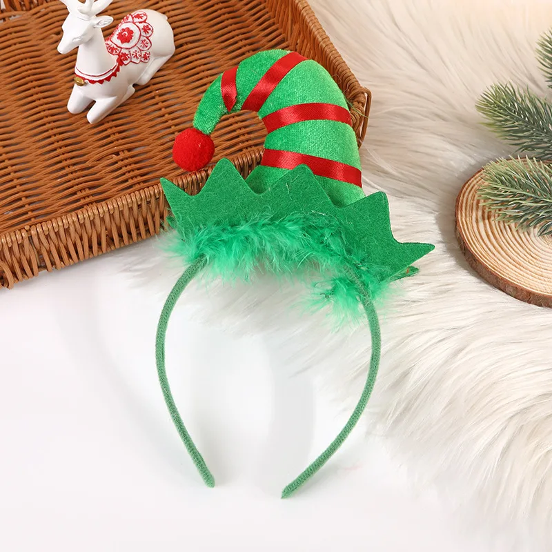 New Style Western Style Christmas Festival Headband Bell Feather Funny Hair Accessories Christmas Party Adult Child Hair Band