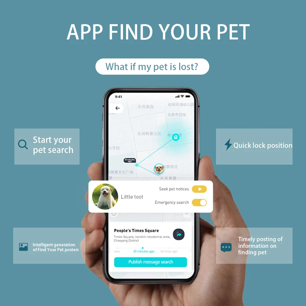 Huaxin 4G GPS Waterpoof 4g full net com Anti Theft Pet Smart Collar Gps Tracker GPS Pet Tracker With App for dog cat