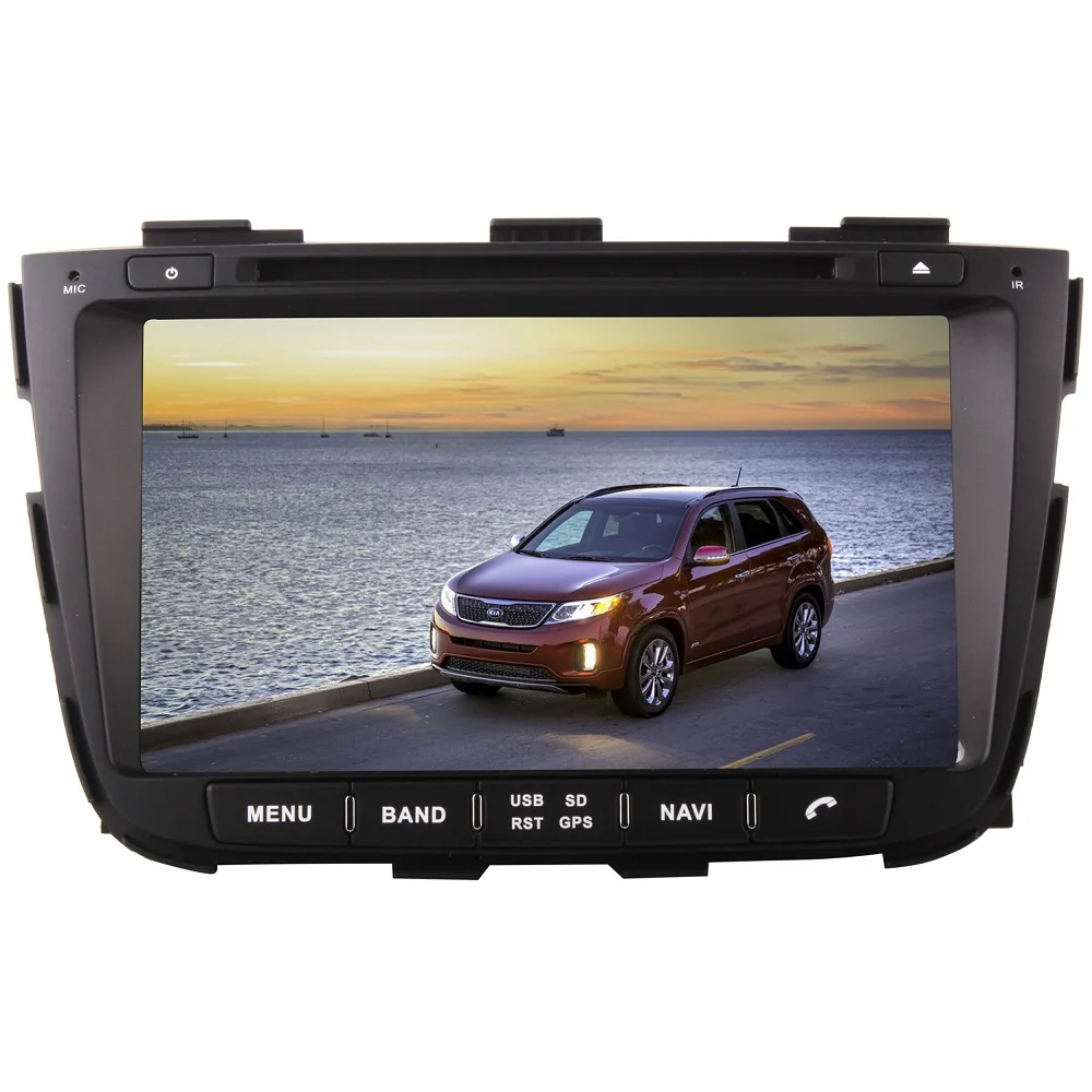 Автомобильный DVD-плеер с сенсорным экраном 8 дюймов, Android 9,0, для KIA SORENTO 2013, с радио, Wi-Fi и т. Д.