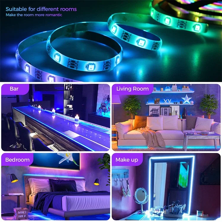 Smart USB 5v RGB Led Strip Light Waterproof 5050 Led Flexible Strip with Remote control 2m 5m Luces Led strip lights for room