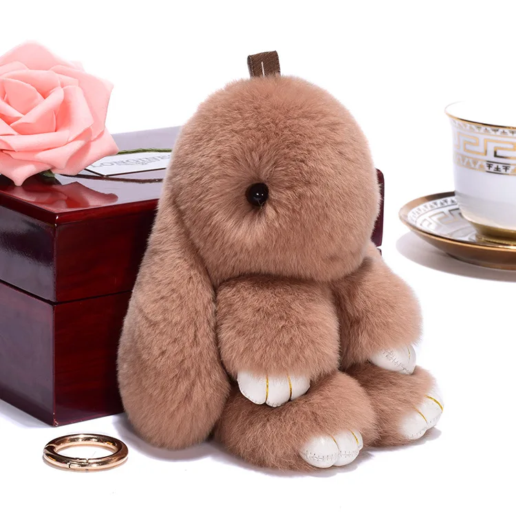 Korea Popular Cute Rabbit Pendant Ear Hair Keychain