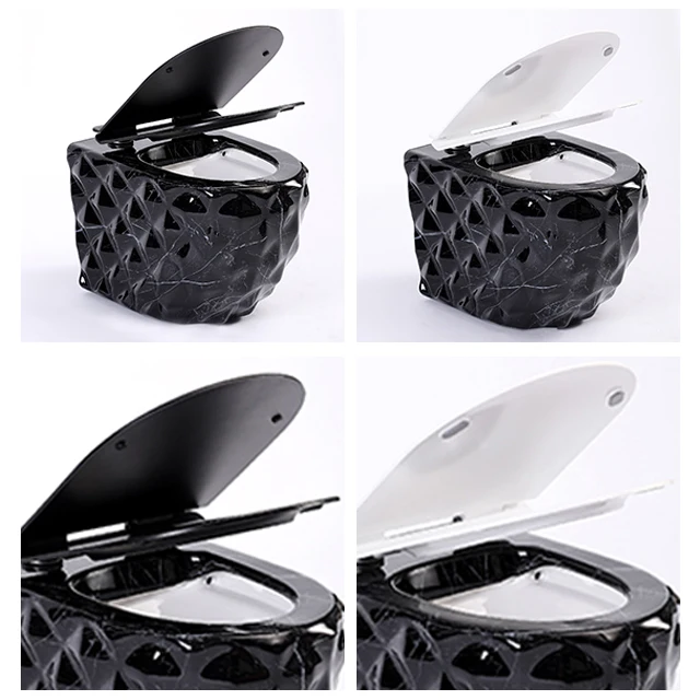 New Products Rock Grain Sky Blue Color Ceramic Closet Wall Mounted Toilet European WC Flushing System