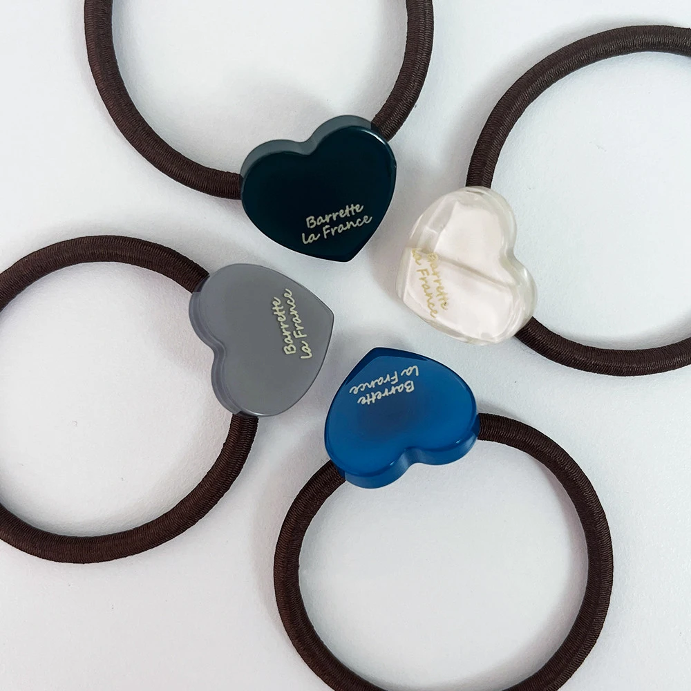 Fashion acetate hair accessories simple heart-shaped hair rope personality elastic hair rope headdress rubber belt women