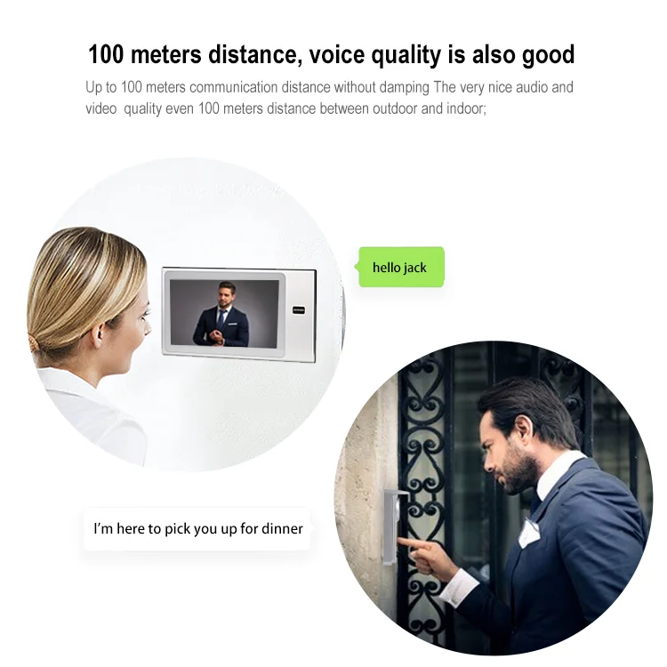 Lermom Smart security devices 2 wired video door phone long distance villa intercom system with audio