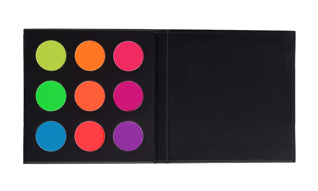 
Oem Wholesale Cosmetics No Label Logo Neon Makeup Vegan Single Custom Pigment Glitter Custom Private Label Eyeshadow Palette 