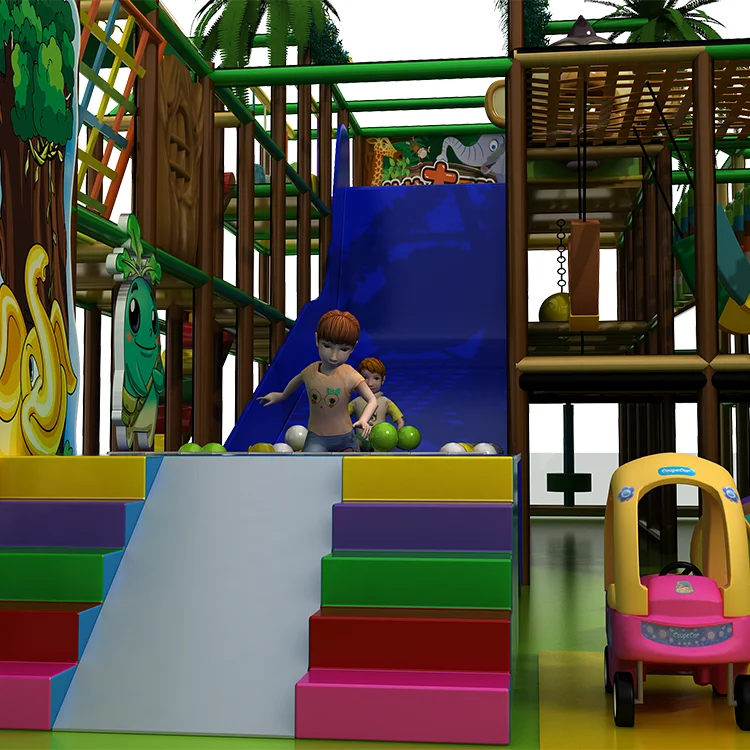 Cowboy Tree House Indoor Playground Rainforest Theme Tree House Coconut Adventure Playground