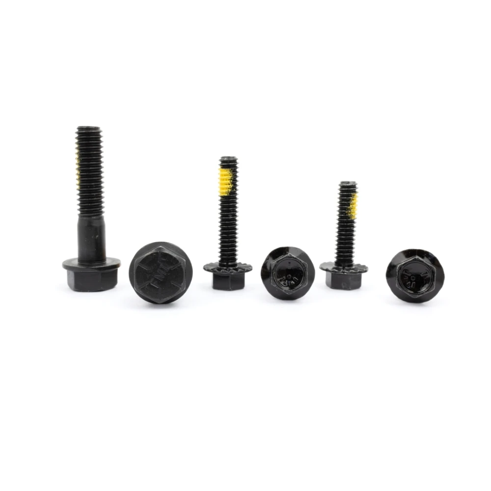 8mm flange shoulder bolt Class 2 4 6 8 Carbon Steel Black Oxide Hex Serrated Flange Bolt With Full Half Thread