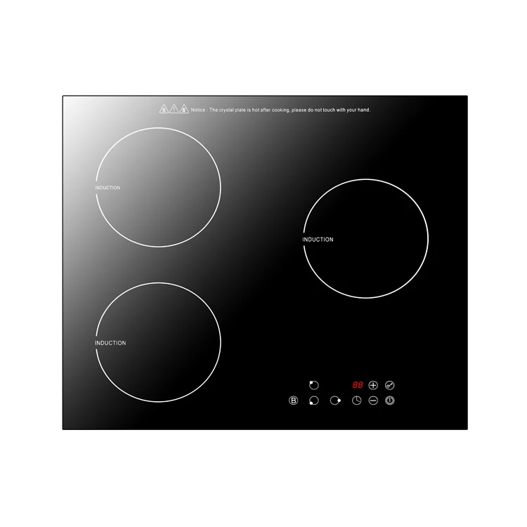 110V Electric Multifunction 3 Burners Induction Cooker With Crystal Plate