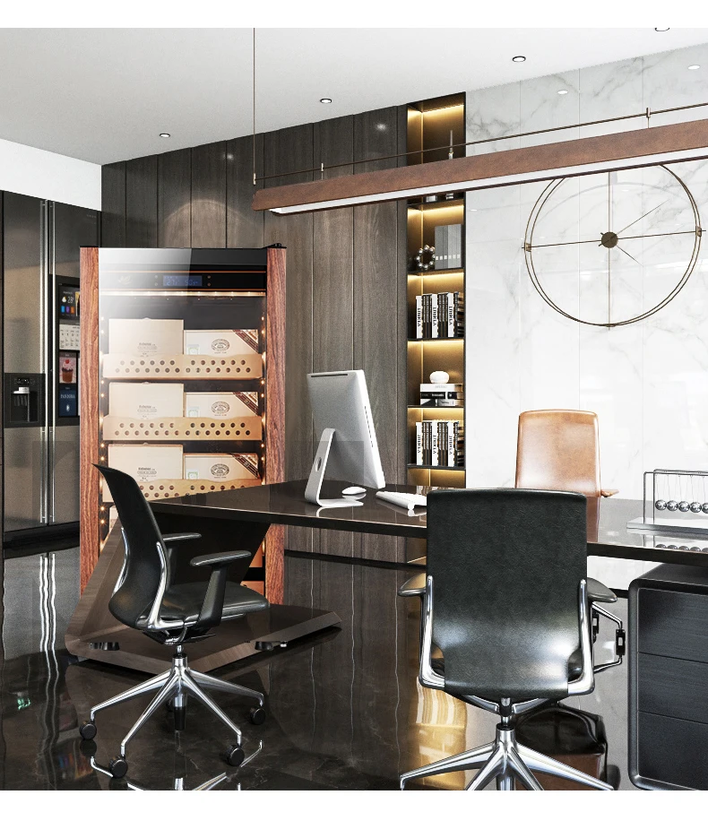 Wooden luxury wholesale refrigerated storage electric automatic electrical cigar humidor cabinet