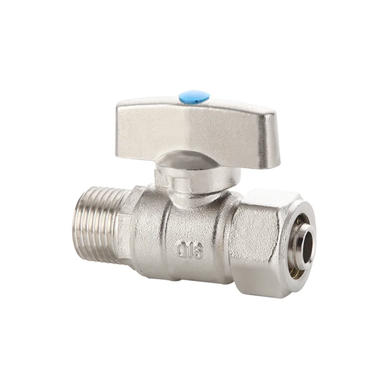 Factory Supply Water Ball Valve PEX Aluminum Pipe Fitting Valve Male Compression Valve For Water supply