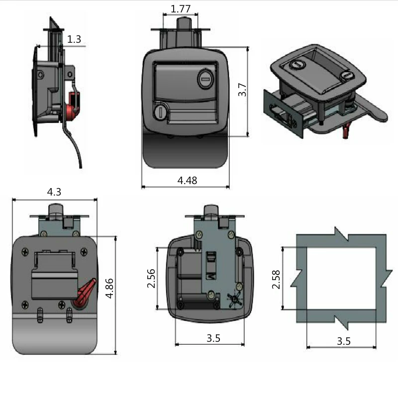 Meigu Whosale Caravan Entry Lock Door Lock Handle for Trailer and Camper Zinc Alloy RV Door Lock Made in China