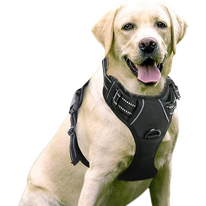 Adjustable No Pull Breathable Oxford Outdoor Pet Vest 3M neoprene Reflective Dog Harness