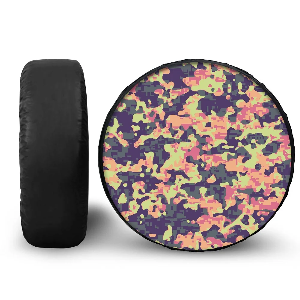 New Arrival Blue And White Camouflage Style Print Tire Protector Universal Dustproof Spare Tire Cover Car Spare Wheel Tyre Cover