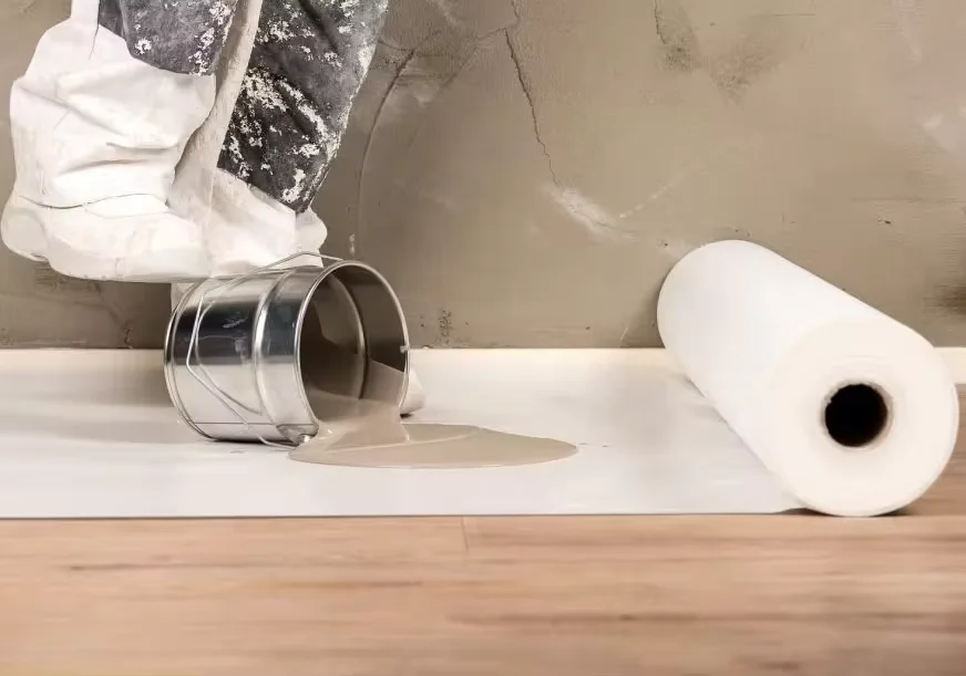 160gram 180gram 200gram white painter felt with PE film rolls in 1m width  for sales