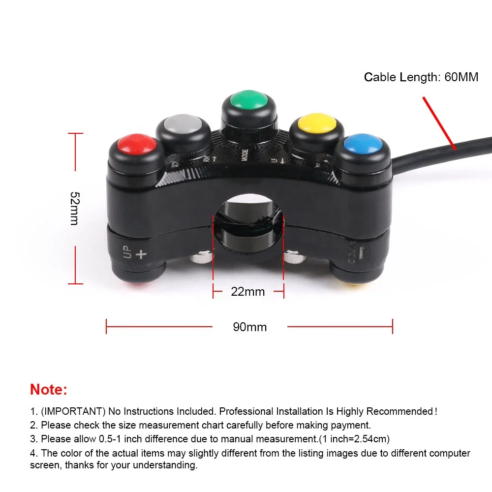 Universal 7 button Motorcycle Switches Race Bikes Motocross 22mm Handlebar Assembly Headlight Indicator Horn Switch