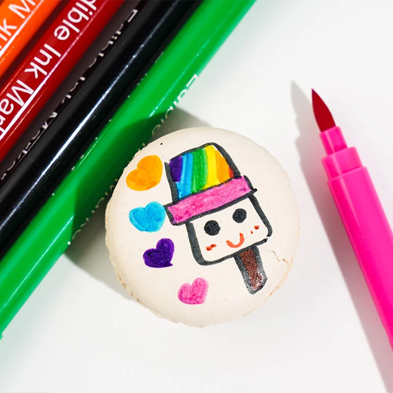 Food Grade Double Sided Edible Marker Pens Food Coloring Pens Edible Ink Markers Perfect for Pen Cookie Paint