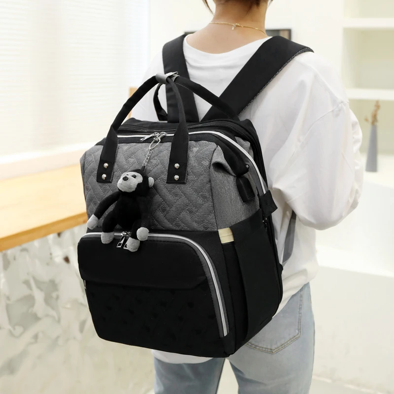 Awning Mosquito Net Design Diaper Bag Backpack Baby Bag With Changing Station Waterproof Changing Pad Insulated Pockets