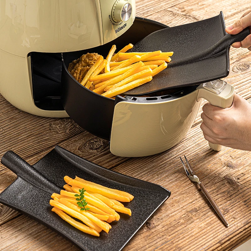 Nordic Irregular Black Clay Cast Iron Look Black Dinner Plate Dessert Serving Dish Restaurant Ceramic Unique Plates