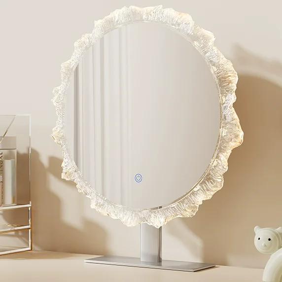 Modern Sunflower Cosmetic Mirror Crystal Three-Color Dimming Atmosphere Light Dressing Lamp Acrylic Base Plastic