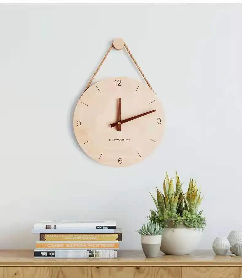Creative wall clock wooden Nordic Japanese hot creative clocks home living room clock decoration