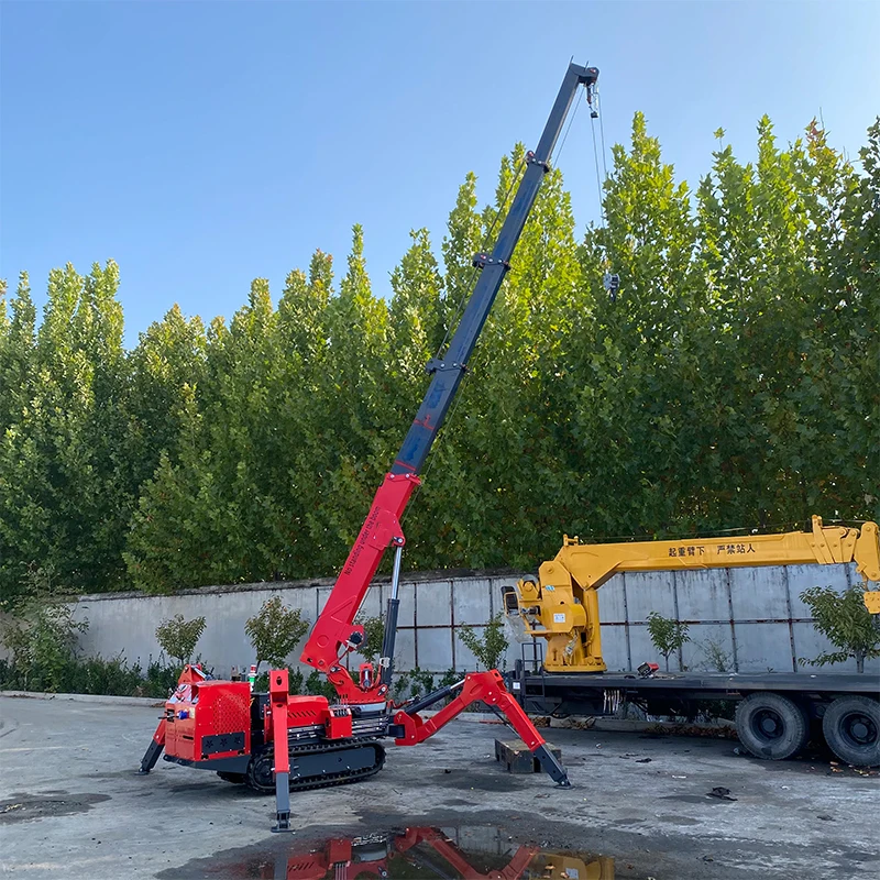 Free Shipping 2024 New Product Small 3t Spider Crane Crawler Diesel Spider Crane With Basket Flying Arm Accessories