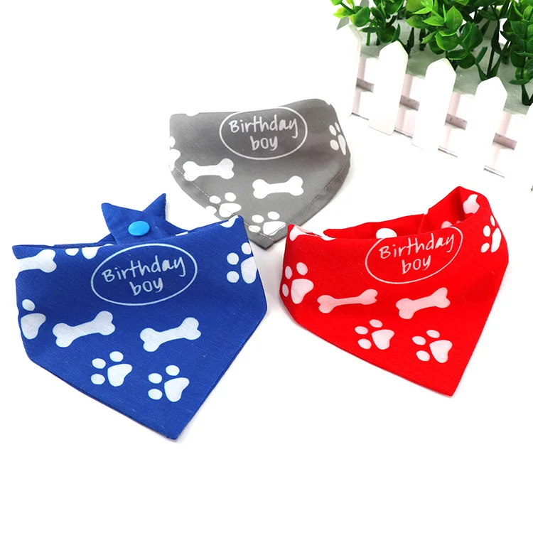 custom printing cotton birthday dog scarf bandana