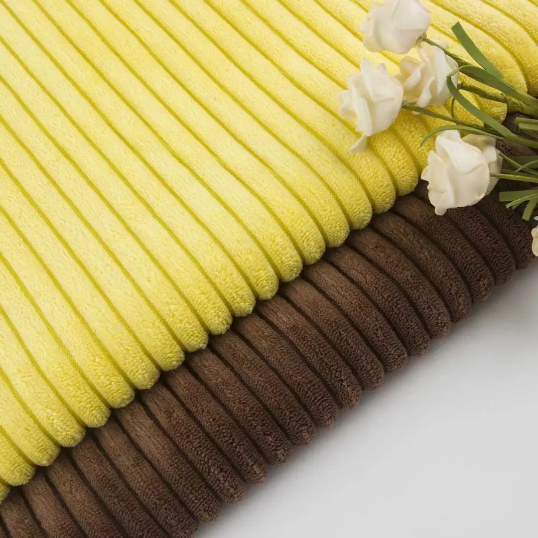 Hot selling corduroy fabric 100% Polyester/6 wale corduroy fabric