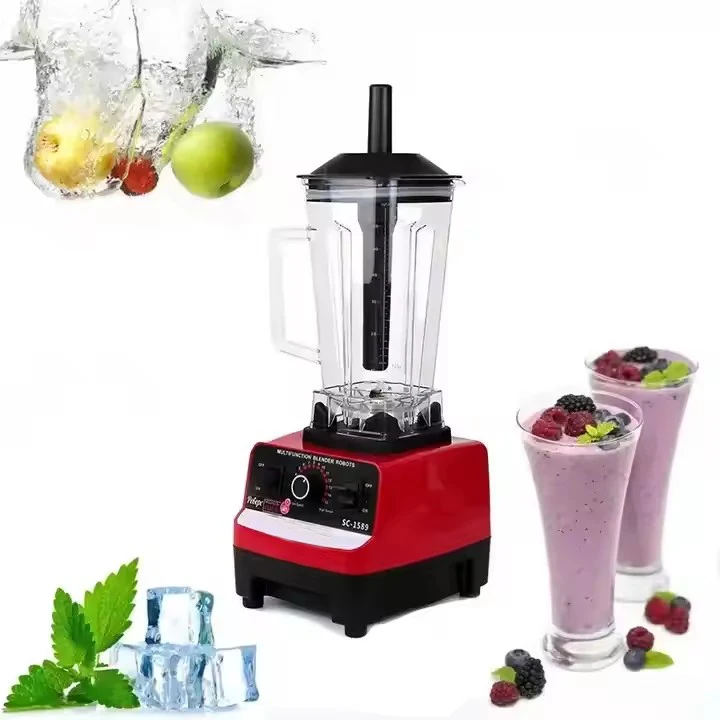 Blender Double Cup Strong Power Kitchen Household Fresh Fruit Juicer Silver Commercial Mixer Blender