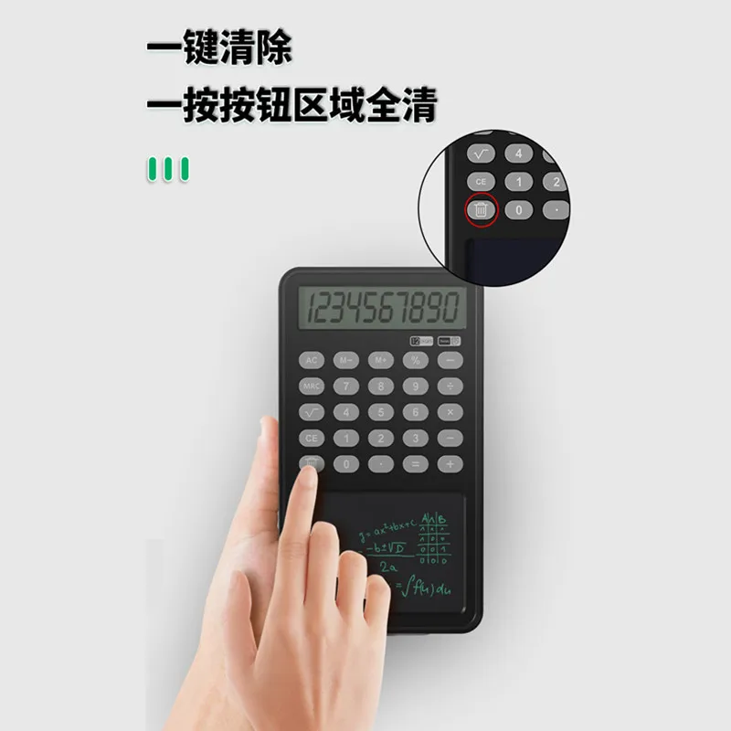New Product 12 Digit Calculator Drawing Pad Desktop Calculator with Writing Tablet Mini Portable LCD Note Pad
