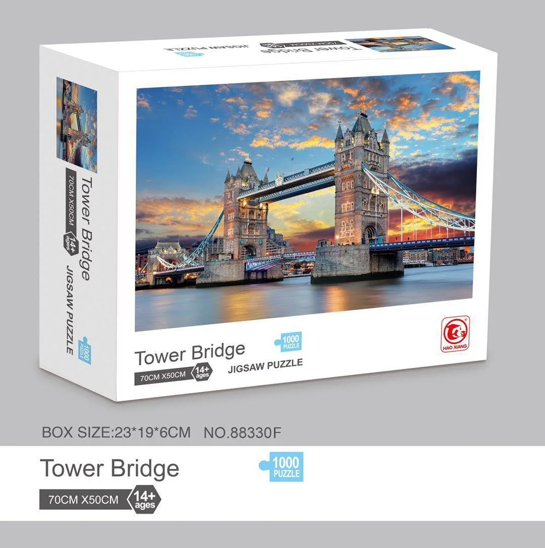 Adult 1000pcs Landscape City Oil Painting Paper Jigsaw Puzzle Creative Birthday Gift Puzzle Decompression Toy