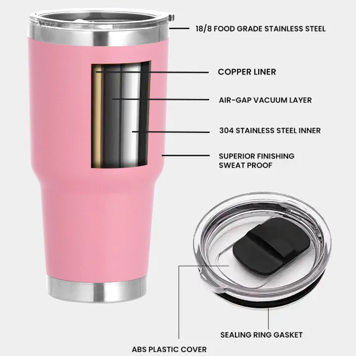 Beauchy wholesale tumbler cups tumblers 20oz with magnet lid double wall food grade stainless steel insulated tumbler cups