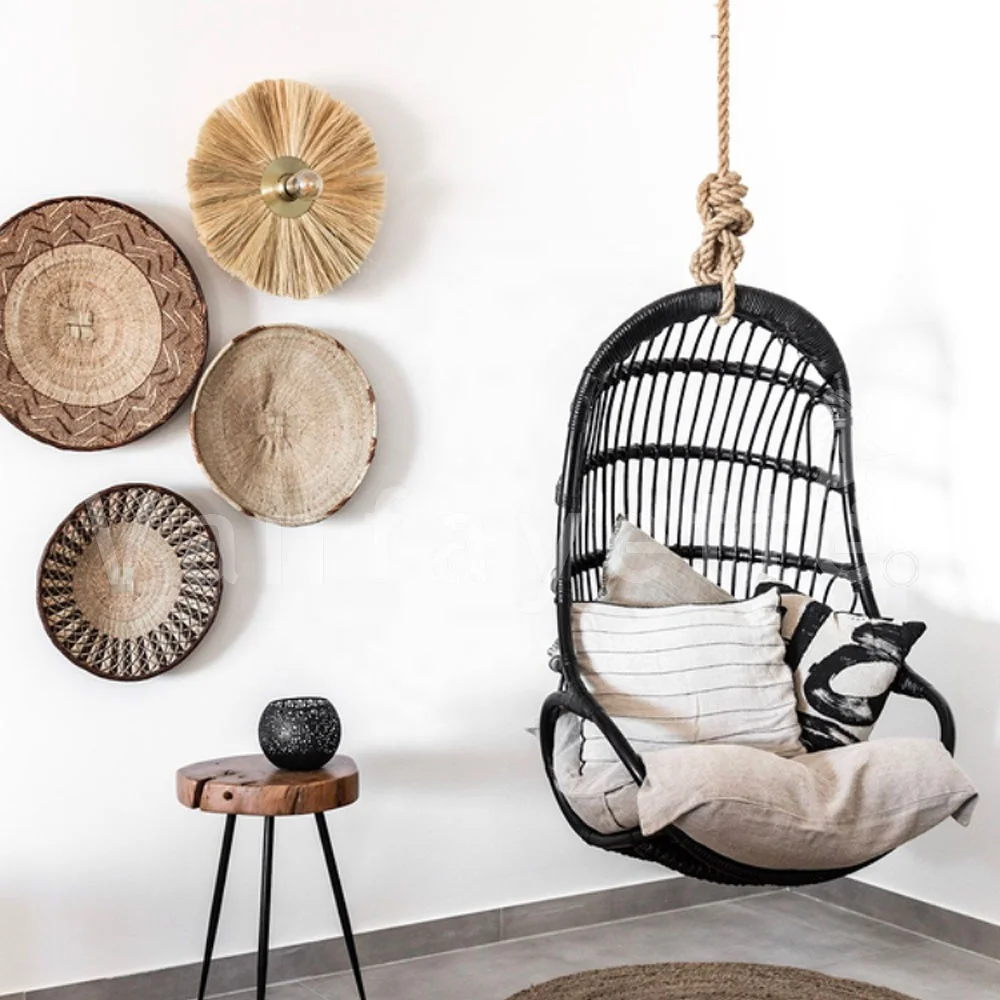 Outdoor Hanging Swing Chair Cane Wicker Rattan Chair for living room villa deck hotel garden backyard children playing