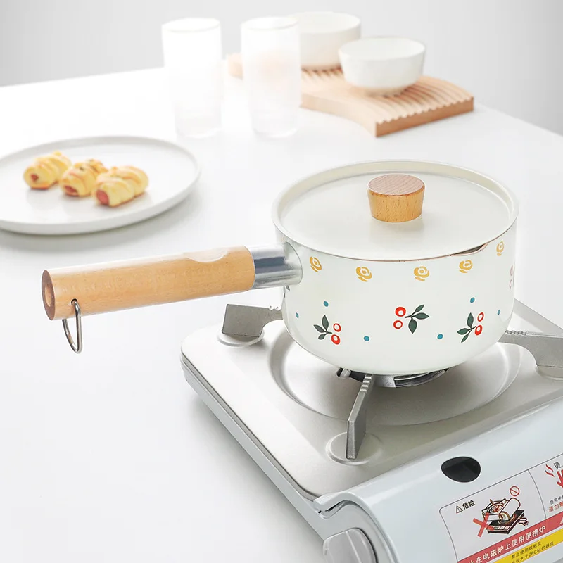 Cookware set kitchen use boiling pan marble non stick single handle aluminium Sauce Pan set
