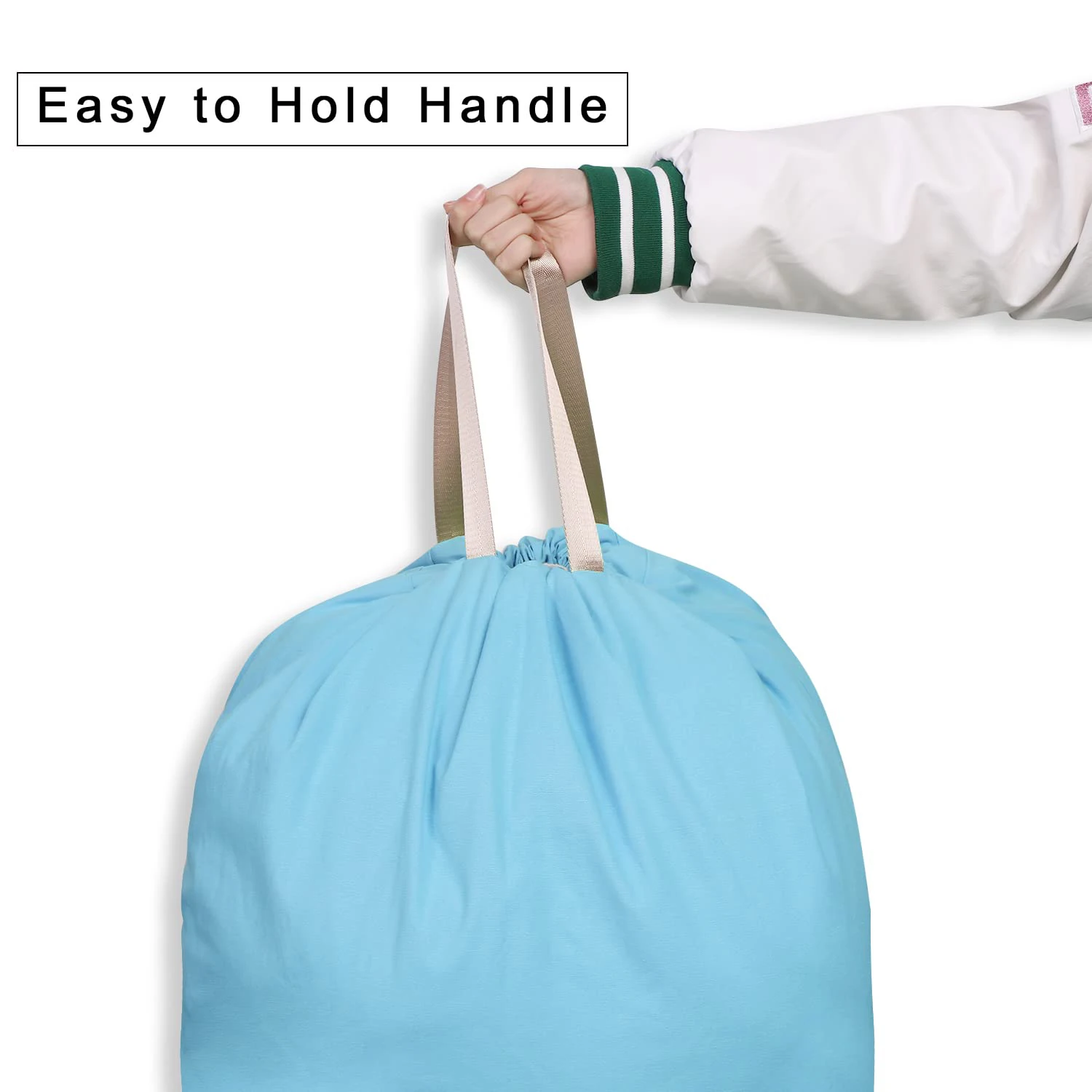 New hot sale eco-friendly material recyclable large capacity drawstring laundry bag custom LOGO storage storage bag