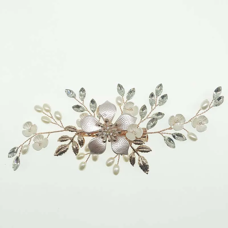 SHSS2070 Fashion wedding hair accessories jewelry hair combs Flower piece gold color bridal hair accessories combs